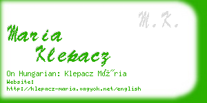 maria klepacz business card